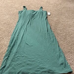 Abercrombie & Fitch Teal Dress Bra Free Midi Dress